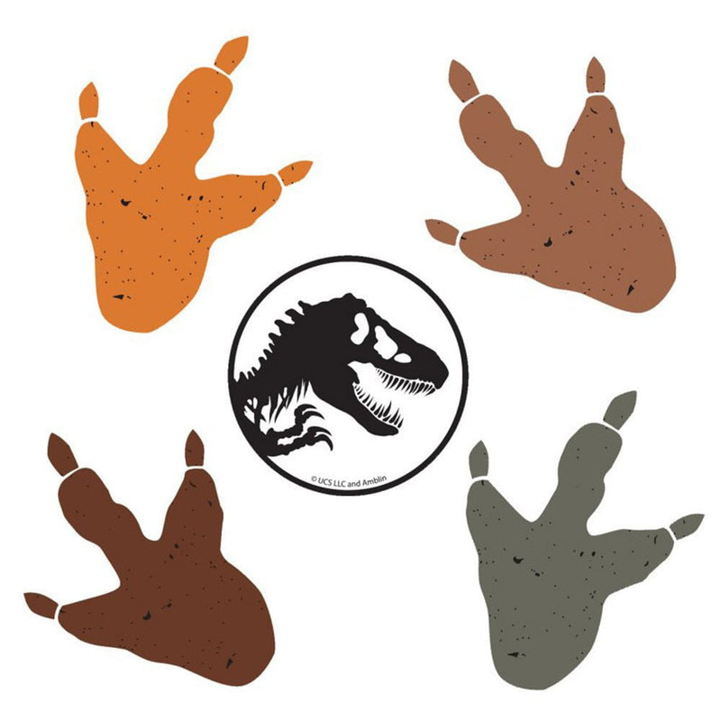 Dinosaur Jurassic Into The Wild Party Decorations Vinyl Cling Footprints & Logo Payday Deals