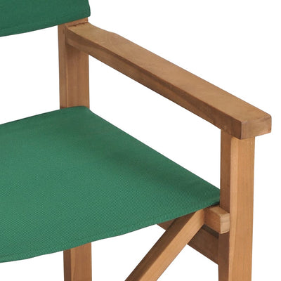 Director's Chair Solid Teak Wood Green Payday Deals