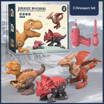 Disassemble Blocks Jurassic Dinosaurs Building Blocks Toys Battery Drill Tyrannosaurus Rex Wyvern Velociraptor Stegosaurus 3 Payday Deals