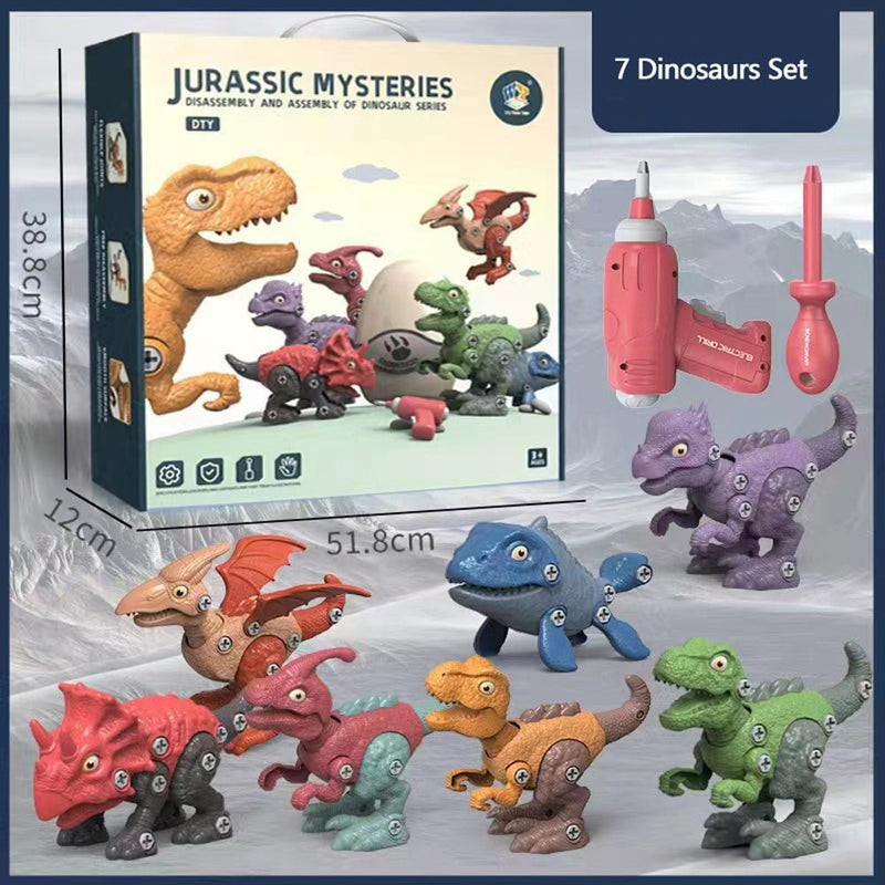 Disassemble Blocks Jurassic Dinosaurs Building Blocks Toys Battery Drill Tyrannosaurus Rex Wyvern Velociraptor Stegosaurus 3 Payday Deals