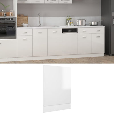 Dishwasher Panel High Gloss White 45x3x67 cm Chipboard