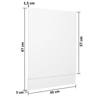 Dishwasher Panel White 45x3x67 cm Chipboard Payday Deals
