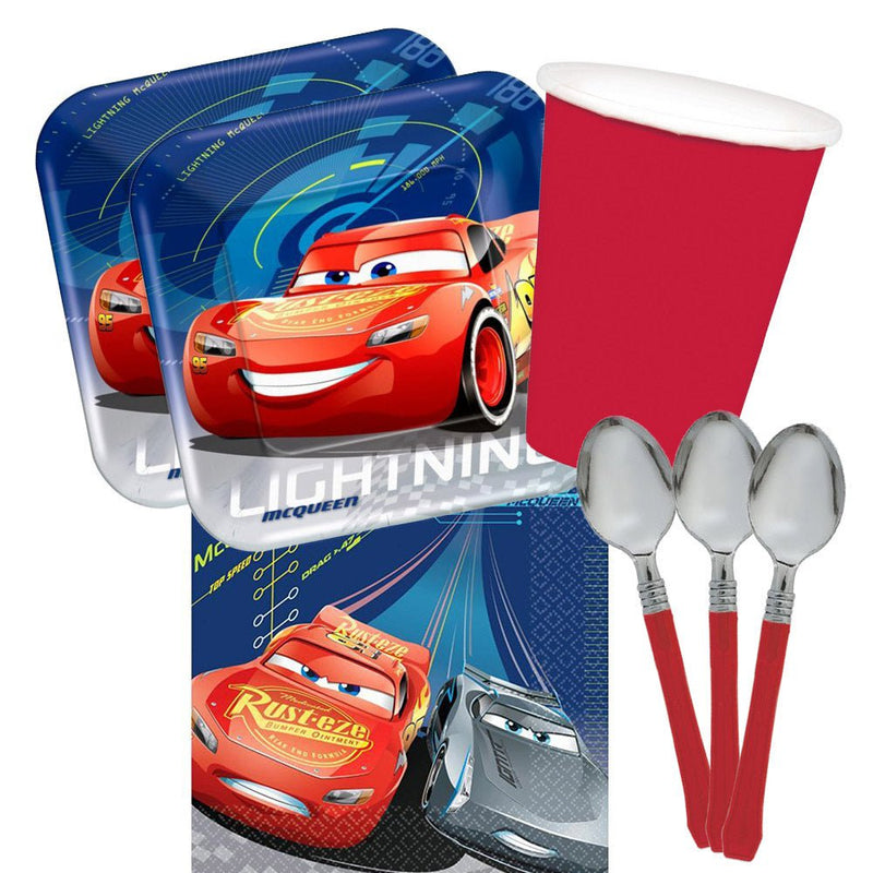 Disney Cars Lightning McQueen 16 Guest Large Tableware Party Pack Payday Deals