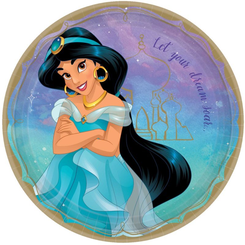 Disney Princess Once Upon A Time Round Jasmine Dinner Plates 8 Pack Payday Deals