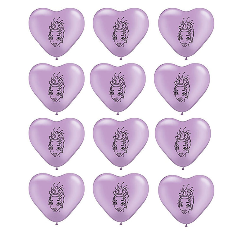 Disney Princess Purple Heart Shape Tiana Princess and the frog Latex Balloons 12 Pack Payday Deals