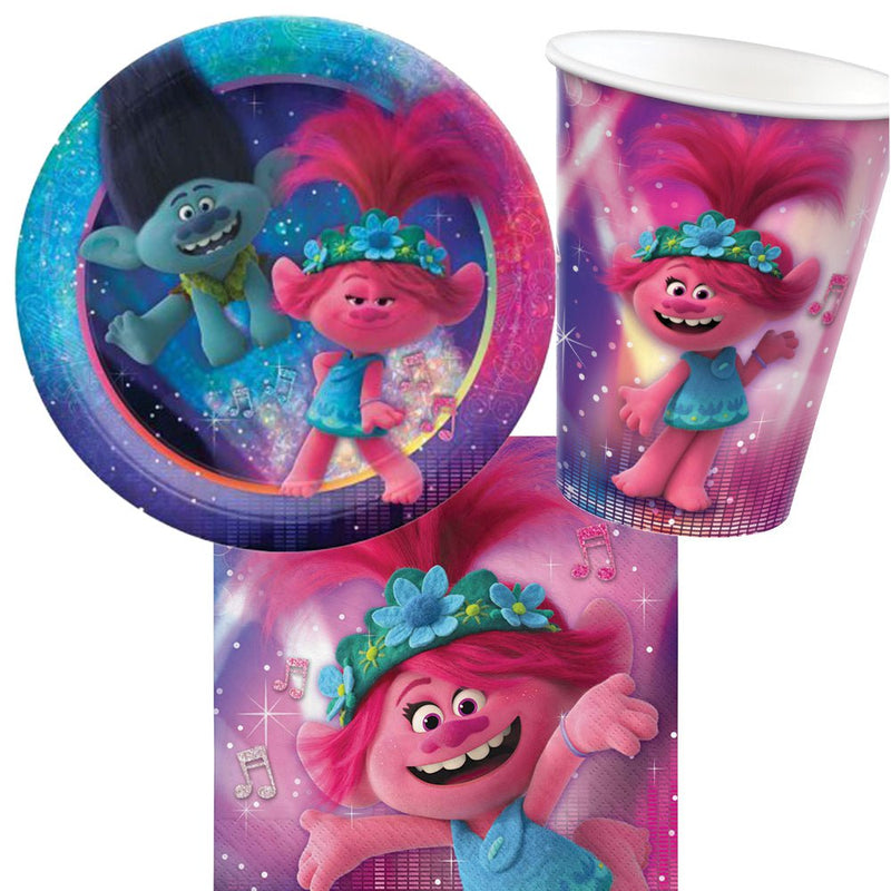 Disney Trolls World Tour 8 Guest Small Tableware Party Pack Payday Deals