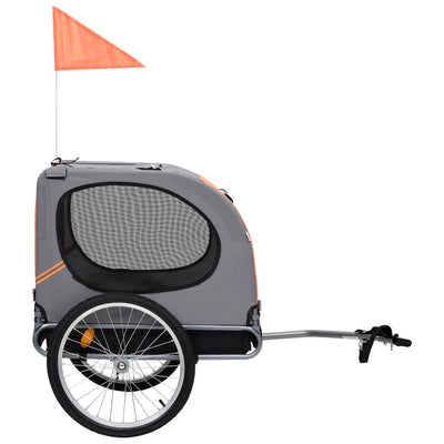 Dog Bike Trailer Orange and Grey Payday Deals