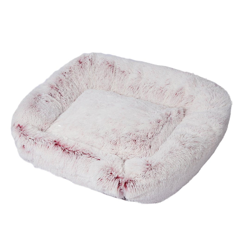 Dog Calming Bed Warm Soft Plush Comfy Sleeping Kennel Cave Memory Foam Pink L Payday Deals