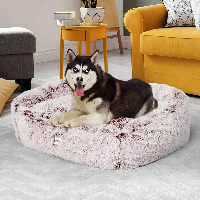 Dog Calming Bed Warm Soft Plush Comfy Sleeping Kennel Cave Memory Foam Pink M Payday Deals