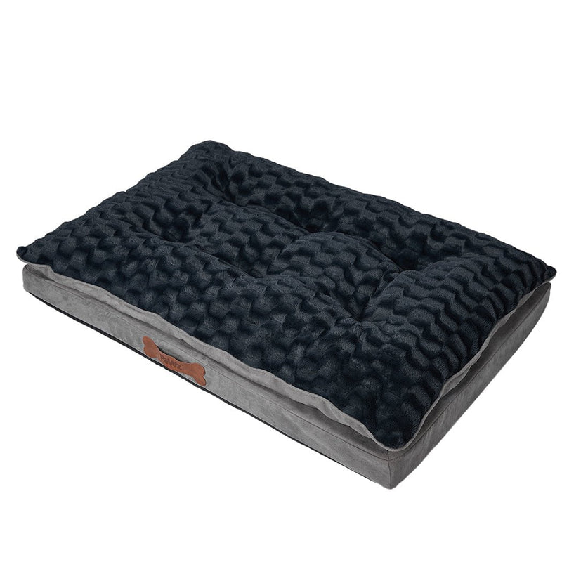 Dog Calming Bed Warm Soft Plush Comfy Sleeping Memory Foam Mattress Dark Grey L Payday Deals