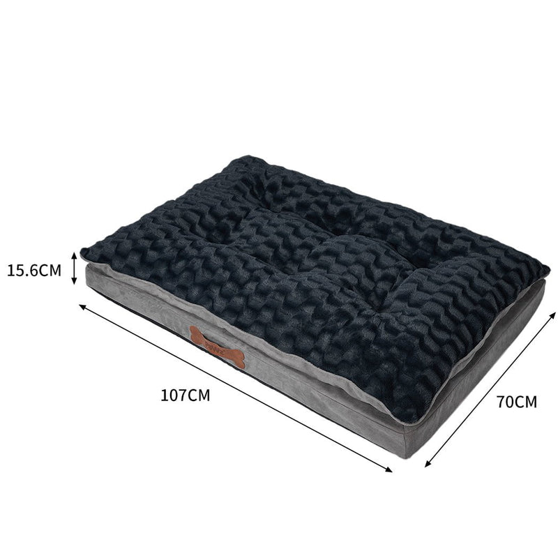 Dog Calming Bed Warm Soft Plush Comfy Sleeping Memory Foam Mattress Dark Grey L Payday Deals