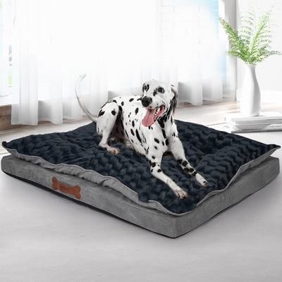 Dog Calming Bed Warm Soft Plush Comfy Sleeping Memory Foam Mattress Dark Grey L Payday Deals