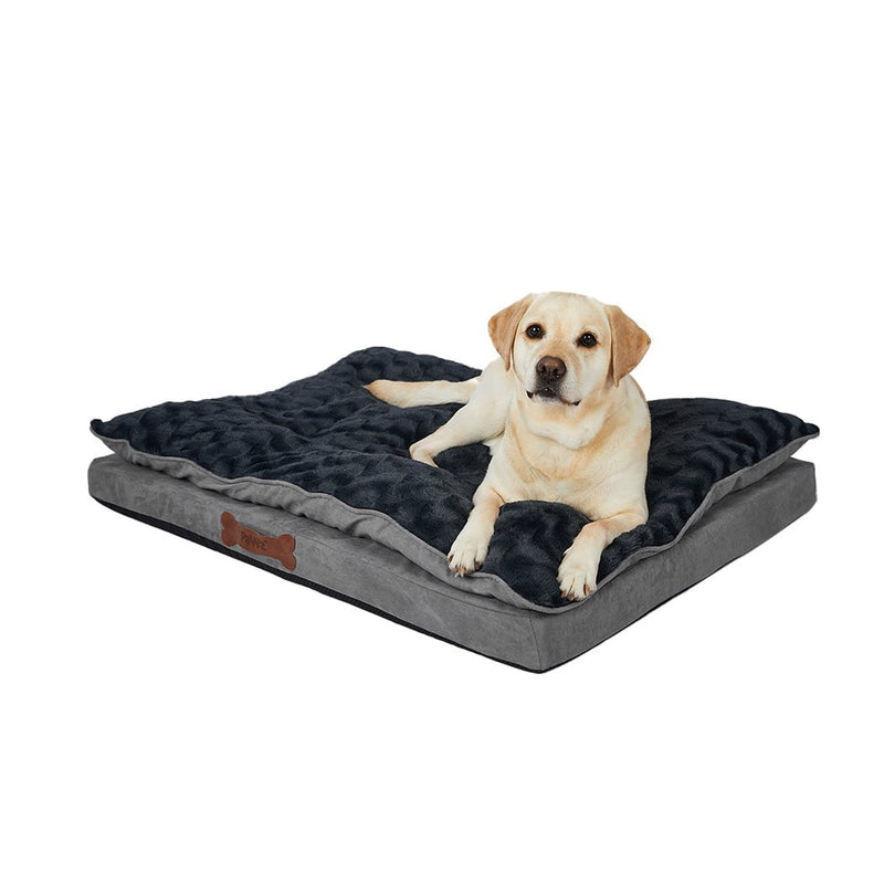 Dog Calming Bed Warm Soft Plush Comfy Sleeping Memory Foam Mattress Dark Grey XL Payday Deals