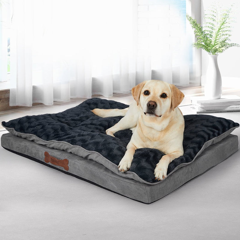 Dog Calming Bed Warm Soft Plush Comfy Sleeping Memory Foam Mattress Dark Grey XL Payday Deals