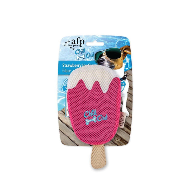 Dog Drinking Sponge Soak - Strawberry Ice Cream Shape Chew Play Toy AFP - Pink Payday Deals