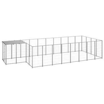 Dog Kennel Silver 10.89 m² Steel Payday Deals