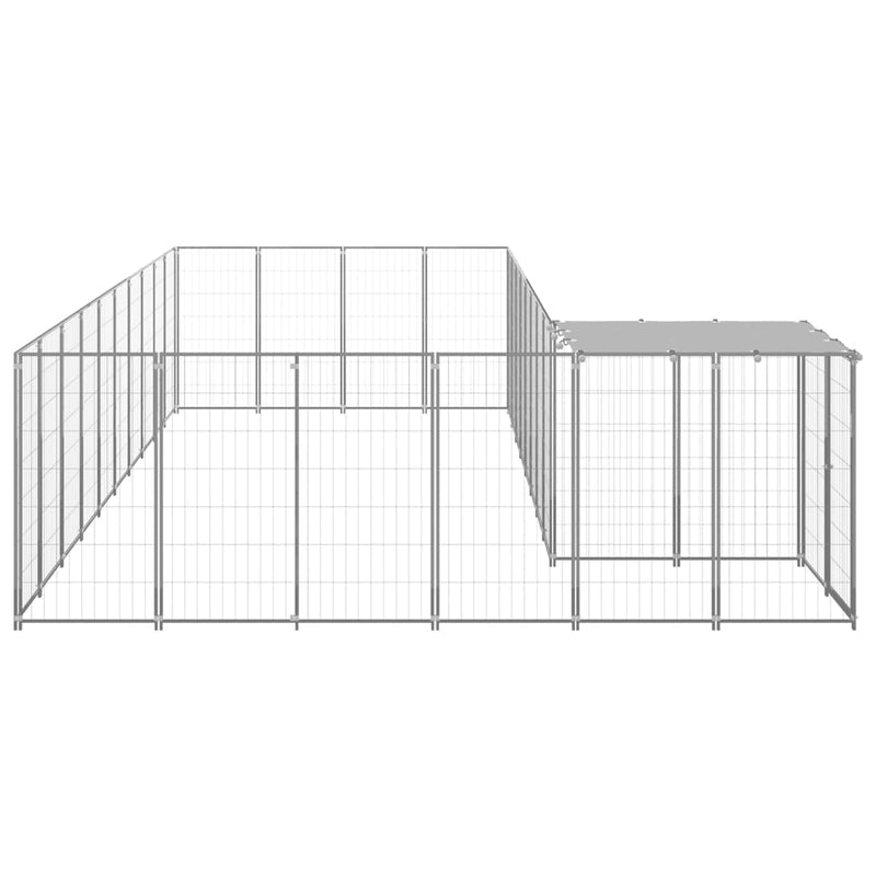 Dog Kennel Silver 19.36 m² Steel Payday Deals