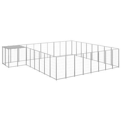 Dog Kennel Silver 20.57 m² Steel Payday Deals