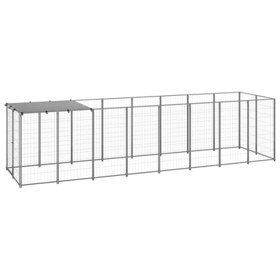 Dog Kennel Silver 4.84 m² Steel