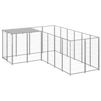 Dog Kennel Silver 4.84 m² Steel