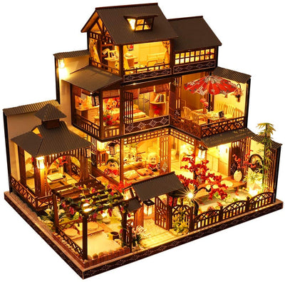 Dollhouse Miniature with Furniture Kit Plus Dust Proof and Music Movement - Giant Asia (1:24 Scale Creative Room Idea) Payday Deals