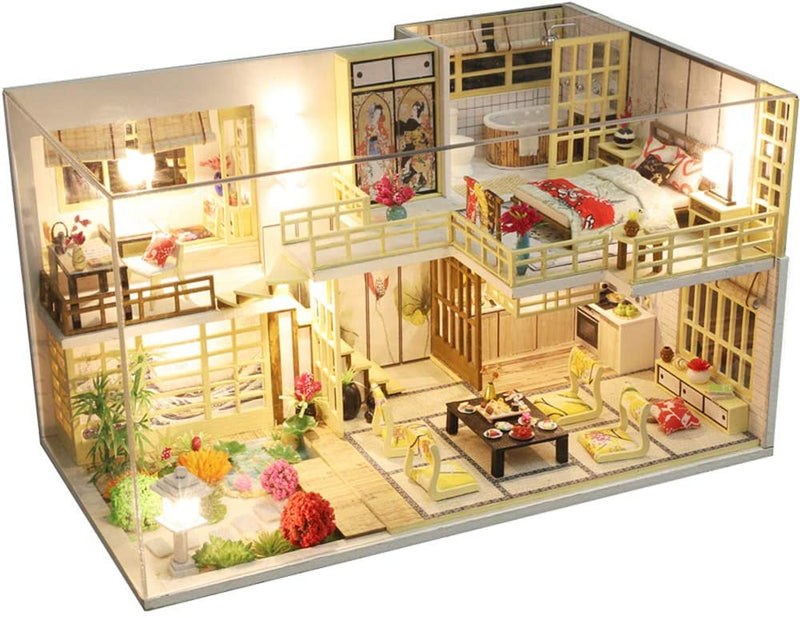 Dollhouse Miniature with Furniture Kit Plus Dust Proof and Music Movement - Japanese Apartment (1:24 Scale Creative Room Idea) Payday Deals