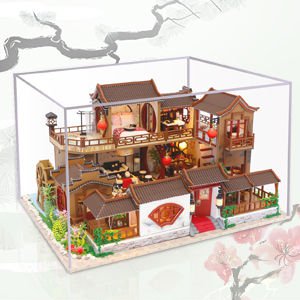 Dollhouse Miniature with Furniture Kit Plus Dust Proof and Music Movement - Tang Dinasty Town (1:24 Scale Creative Room Idea) Payday Deals