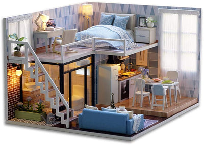 Dollhouse Miniature with Furniture Kit Plus Dust Proof and Music Movement - Valentine's Day Gift Idea Payday Deals
