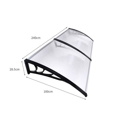 Door Window Awning Outdoor Canopy UV Patio Sun Shield Rain Cover DIY 1M X 2.4M Payday Deals