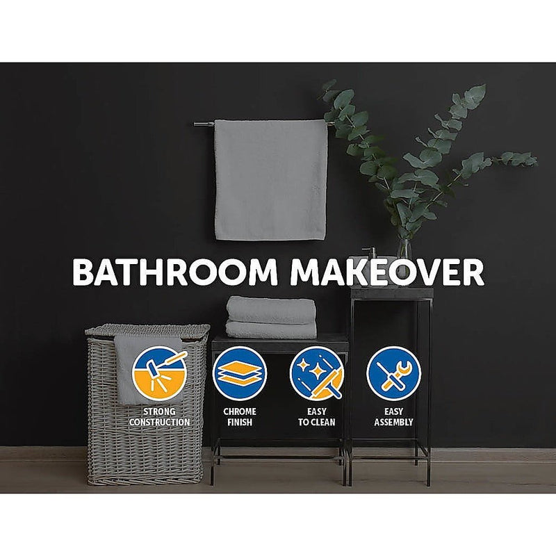 Double Classic Chrome Towel Bar Rail Bathroom Payday Deals