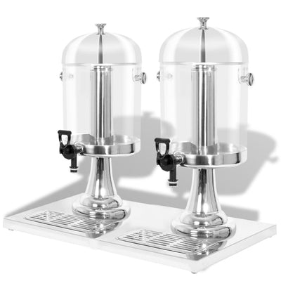 Double Juice Dispenser Stainless Steel 2 x 8 L Payday Deals