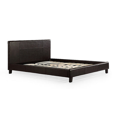 Double PU Leather Bed Frame Brown Payday Deals