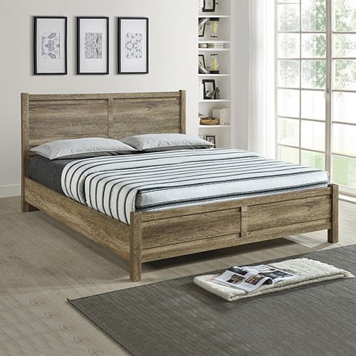 Double Size Bed Frame Natural Wood like MDF in Oak Colour Payday Deals