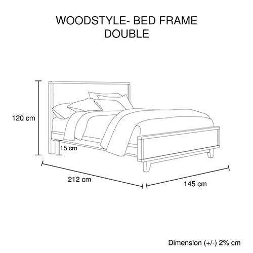 Double Size Wooden Bed Frame in Solid Wood Antique Design Light Brown Payday Deals