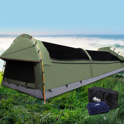 Double Swag Camping Swag Canvas Tent - Celadon