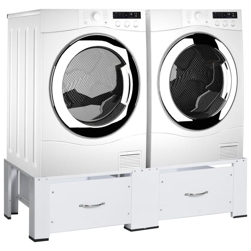 Double Washing and Drying Machine Pedestal with Drawers White Payday Deals