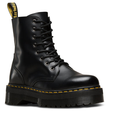 Dr. Martens Womens Jadon 8" Leather Boots Shoes Platform Style - Black