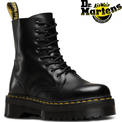 Dr. Martens Women's Jadon 8" Leather Boots Shoes Platform Style - Black Payday Deals
