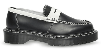 Dr. Martens Women's Penton Bex Leather Loafer - Black With White Edge/White Payday Deals