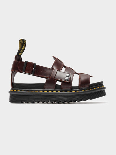 Dr. Martens Womens Terry Strap Leather Sandals Slides Shoes - Charro