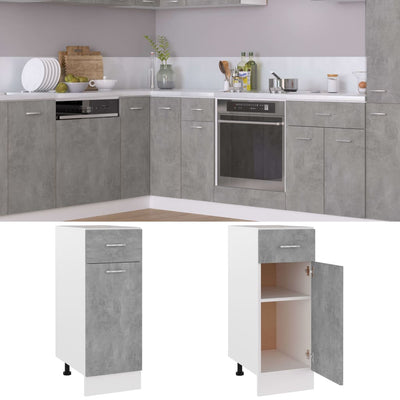 Drawer Bottom Cabinet Concrete Grey 30x46x81.5 cm Engineered Wood Payday Deals