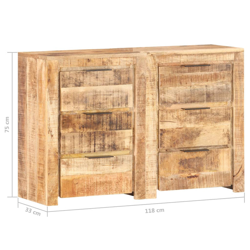 Drawer Cabinet 118x33x75 cm Solid Mango Wood Payday Deals