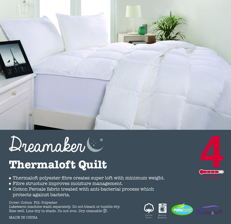 Dreamaker Thermaloft Quilt 400Gsm Double Bed Payday Deals