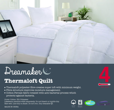 Dreamaker Thermaloft Quilt 400Gsm King Bed Payday Deals