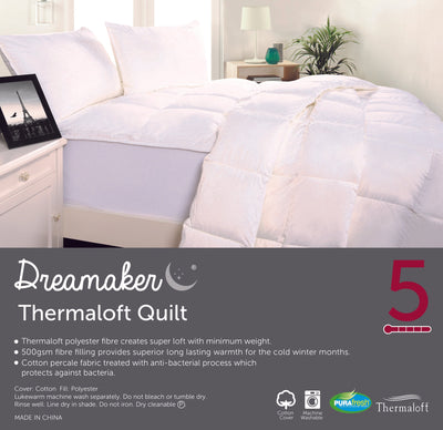 Dreamaker Thermaloft Quilt 500Gsm Double Bed Payday Deals