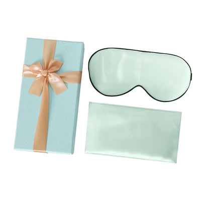 DreamZ 100% Mulberry Silk Pillow Case Eye Mask Set Green Both Sided 25 Momme