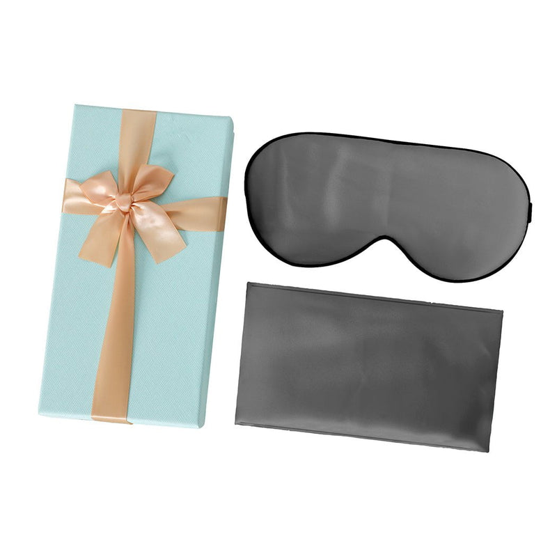 DreamZ 100% Mulberry Silk Pillow Case Eye Mask Set Grey Both Sided 25 Momme Payday Deals