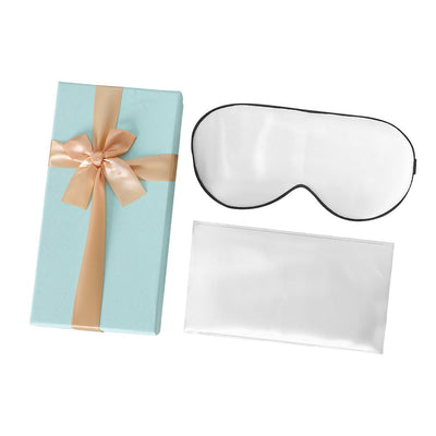 DreamZ 100% Mulberry Silk Pillow Case Eye Mask Set White Both Sided 25 Momme