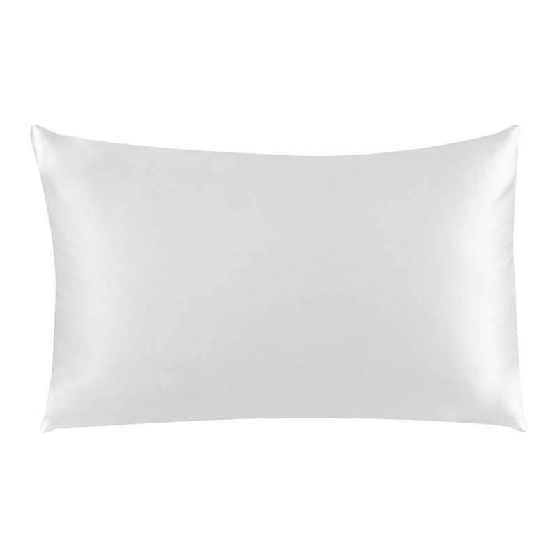 DreamZ 100% Mulberry Silk Pillow Case Eye Mask Set White Both Sided 25 Momme Payday Deals