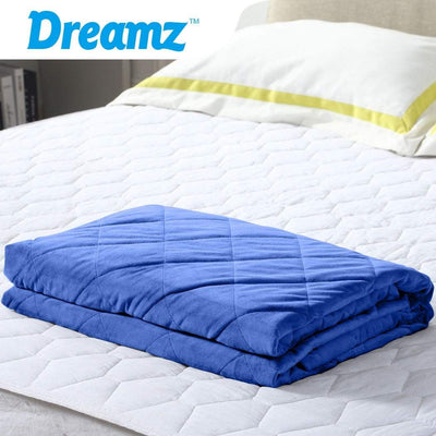 DreamZ 11KG Adults Size Anti Anxiety Weighted Blanket Gravity Blankets Blue Payday Deals